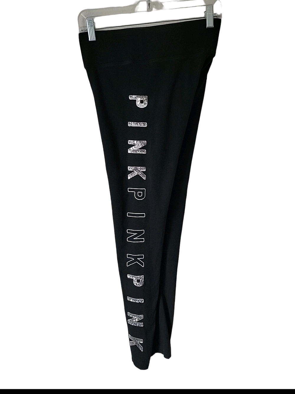 PINK Victoria's Secret Black Silver Sequin Leggings